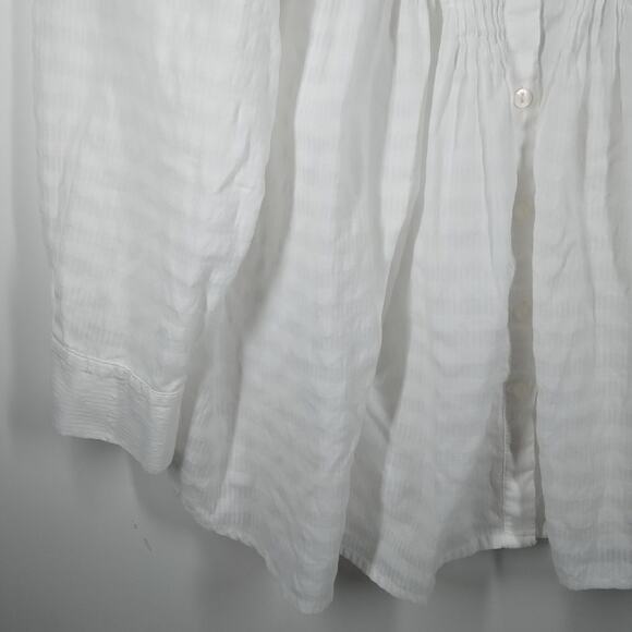 The Nines by Hatch Long Sleeve Pintuck Maternity Shirt White size XXL - Picture 5 of 9